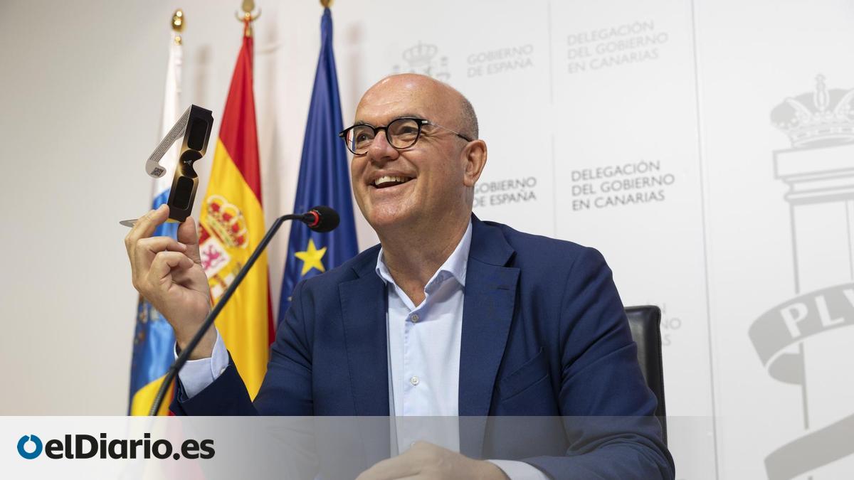 El delegado del Gobierno en Canarias pide precaución ante los daños personales por mirar el eclipse sin la debida protección