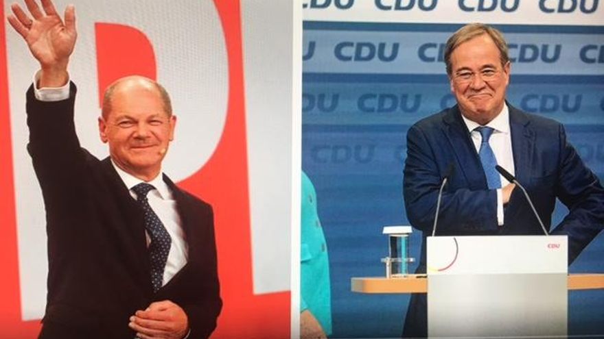 Scholz (SPD) y Laschet (CDU).