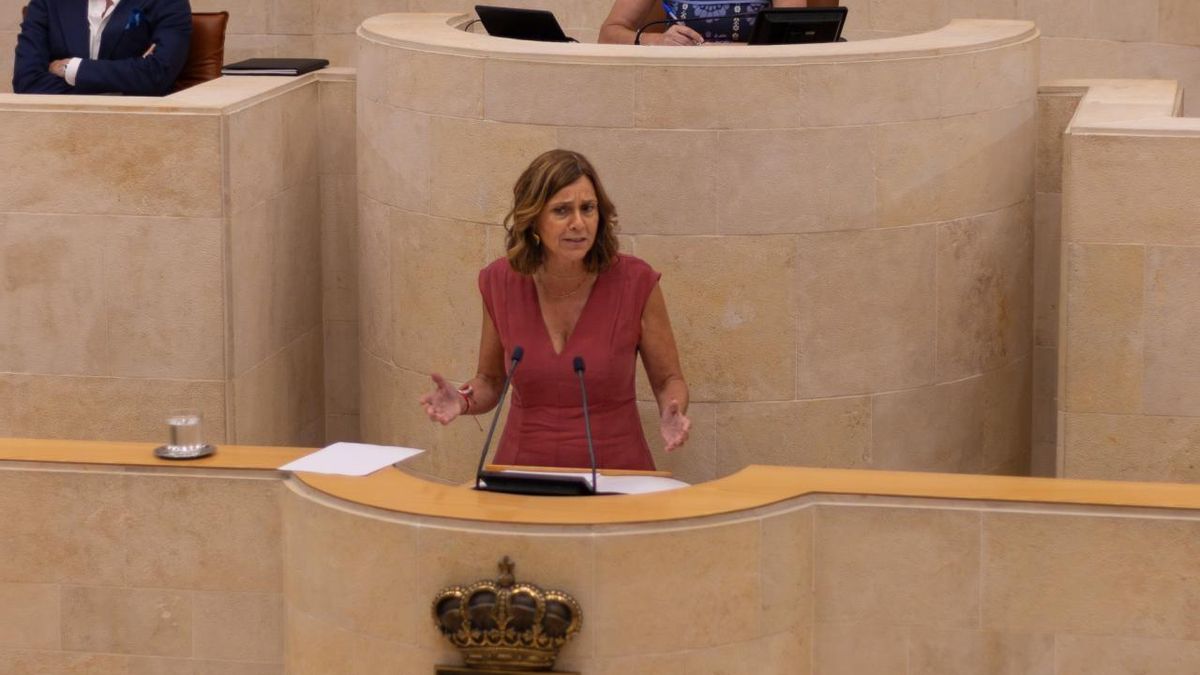 Paula Fernández, en el Parlamento de Cantabria.