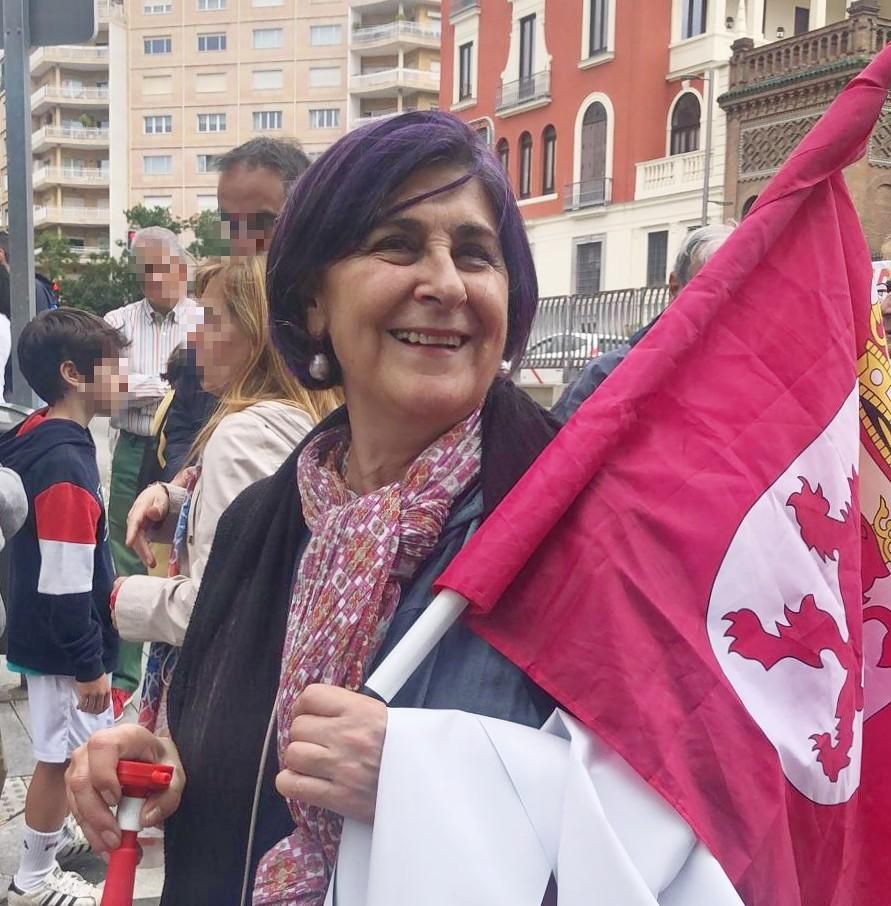 La letrada Pilar Pérez en Madrid, en una de las muchas protestas por beneficios sociales para los abogados.