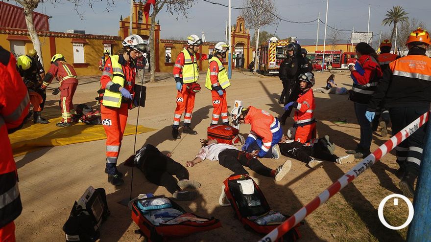 El simulacro de explosión en el recinto ferial de El Arenal