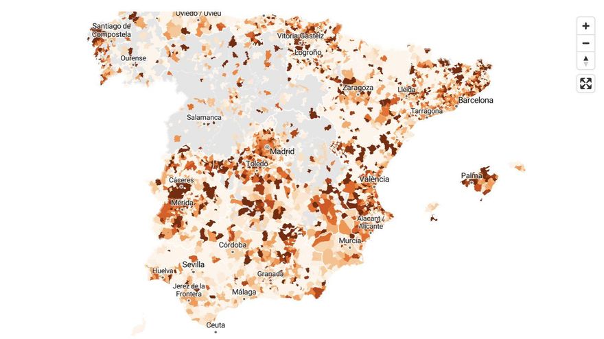 Casos por habitantes en los municipios