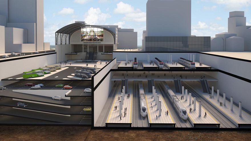 Recreación de la nueva estación soterrada.