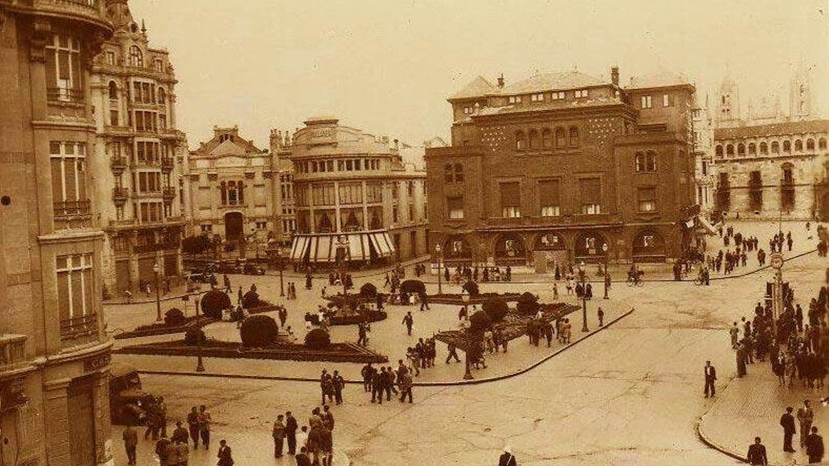Plaza de la Libertad de León (Santo Domingo en los años 30).