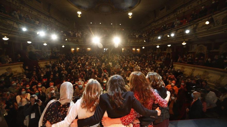 Hamed, Díaz, Oltra, García y Colau en el acto 'Otras Políticas'