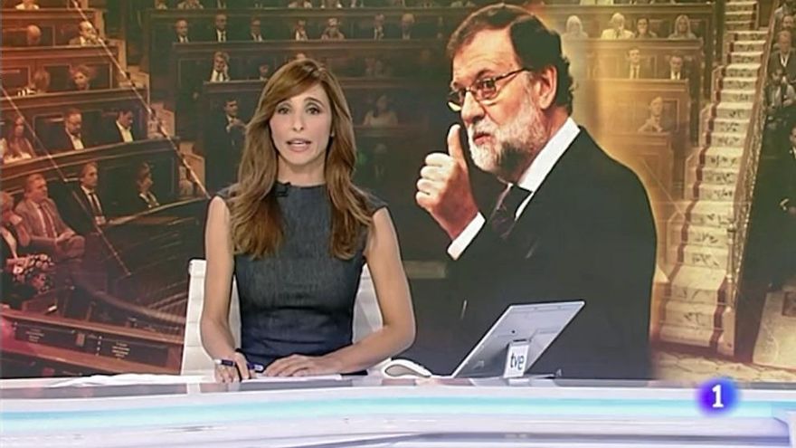Mariano Rajoy, abriendo el Telediario de TVE el día que compareció en el Congreso por la Gürtel