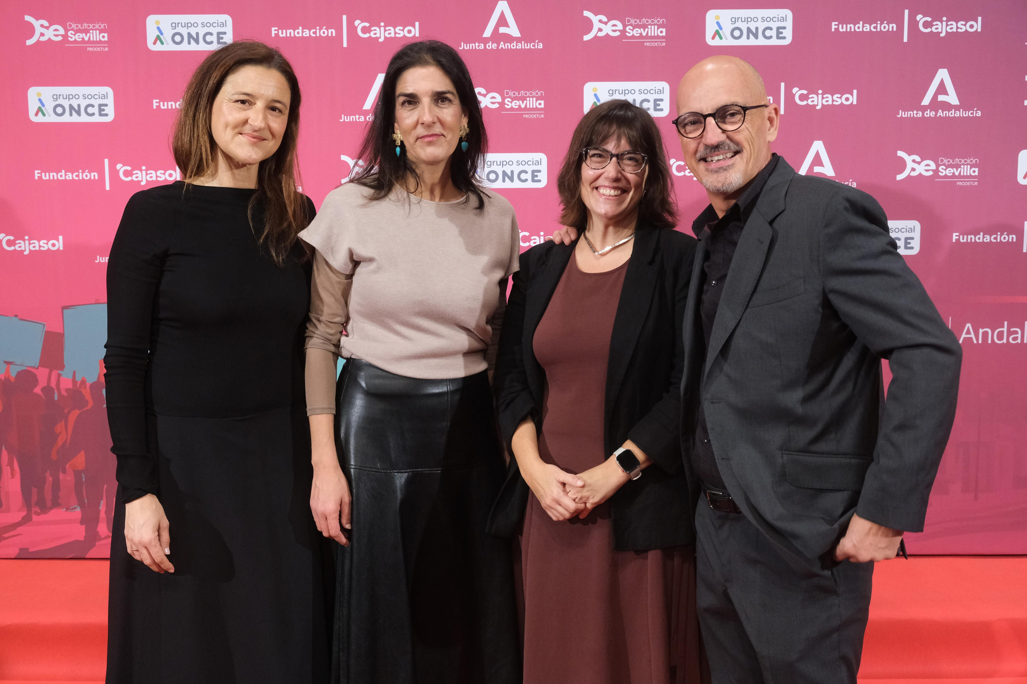 Ángela Serrato (Green Cow), Mari Ángeles Cordero (Asociación para el Progreso de la Comunicación), Vita Lirola (UNEI) y Óscar Gómez (Qwerty Podcast).