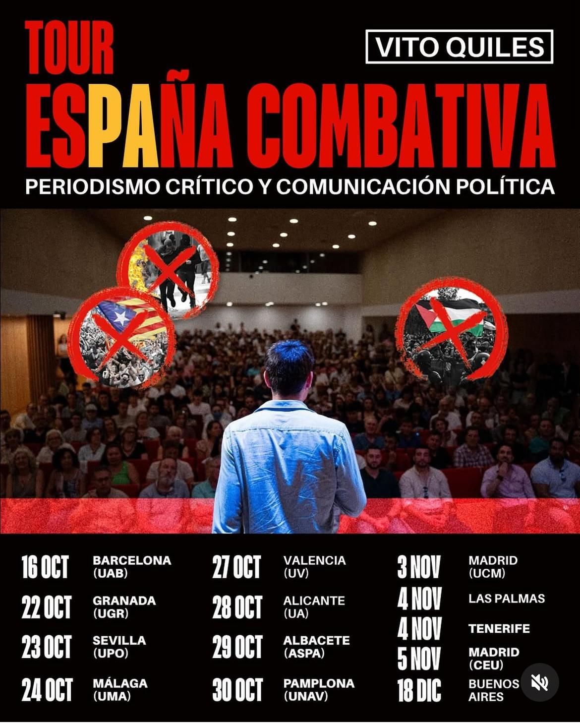 Cartel publicado por Vito Quiles en su cuenta de Instagram