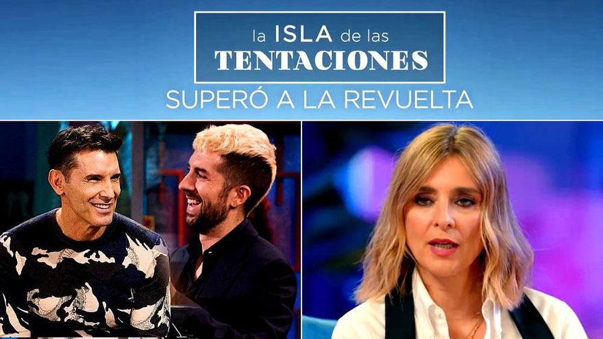 Telecinco presume de ganar con 'La isla de las tentaciones' a 'La Revuelta' y Jesús Vázquez en una sorprendente promo