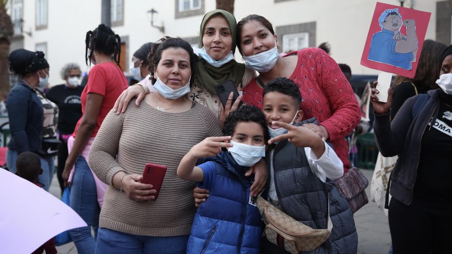 Manifestación por el 8M en Gran Canaria. (ALEJANDRO RAMOS)