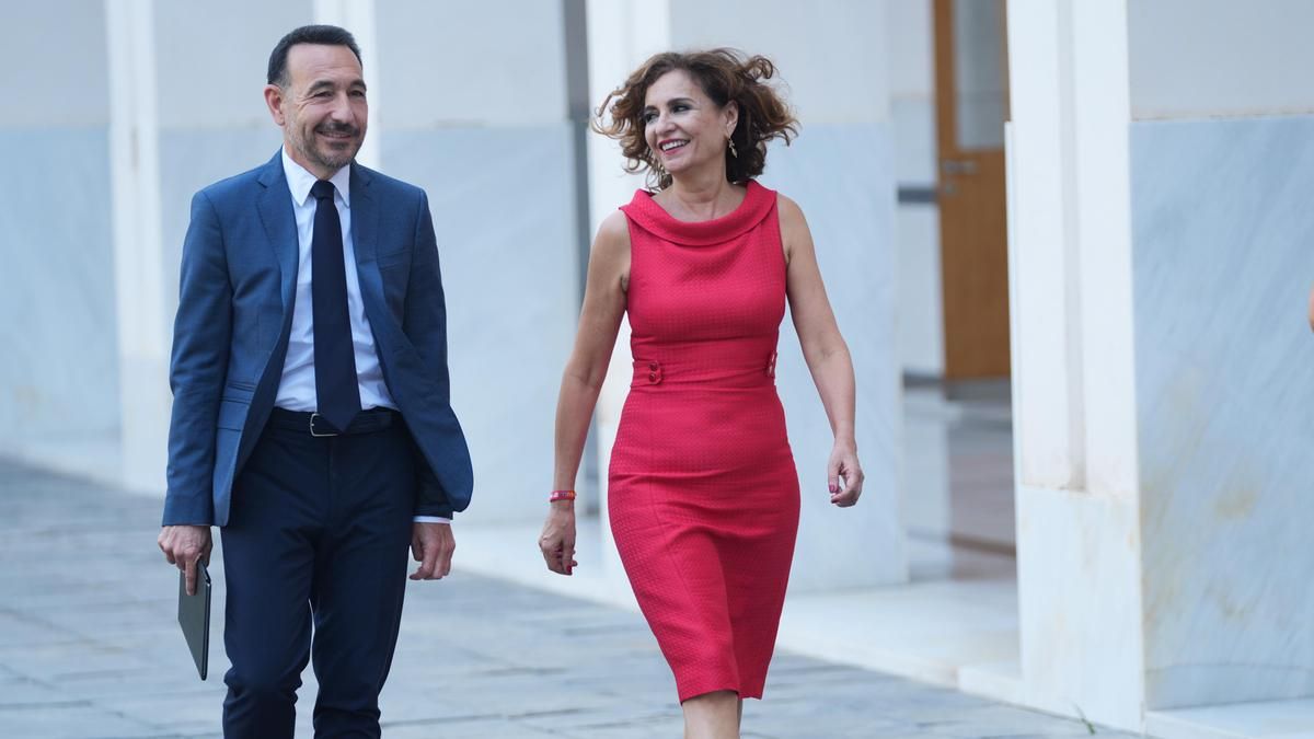 María Jesús Montero, antes de la segunda votación para la investidura.