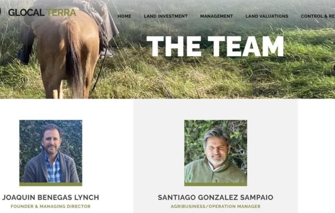 La web de la empresa del senador.
