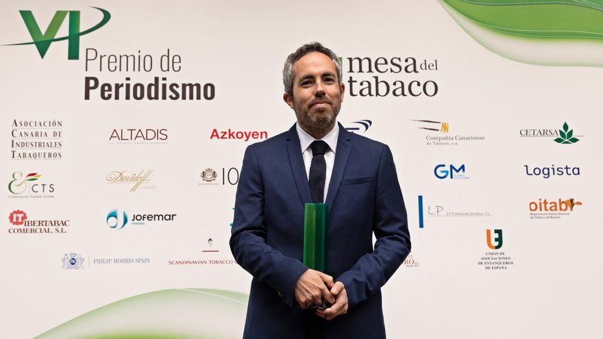 Diego Casado, después de recoger el primer premio de la Mesa del Tabaco
