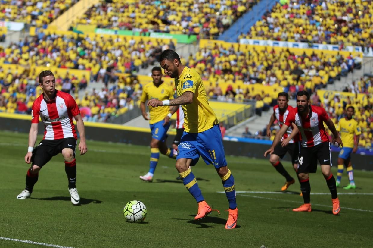 Momo durante el último de partido de Juan Carlos Valerón en el Estadio de Gran Canaria frente al Athletic. (Alejandro Ramos).