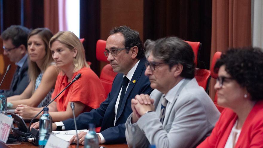 El presidente del Parlament, Josep Rull, durante una reunión de la Diputación Permanente del Parlament este miércoles