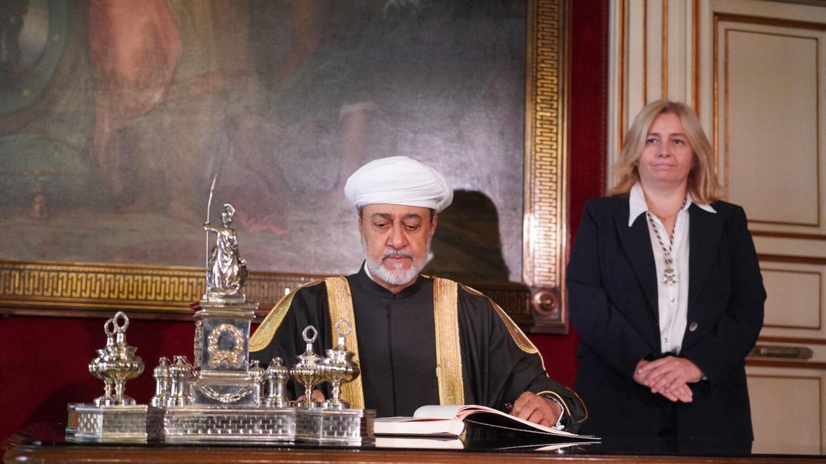 El sultán de Omán, durante el acto en la Casa de la Villa