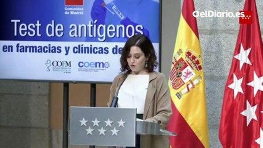 Ayuso pide al Gobierno medidas más duras contra la pandemia desde la comunidad con menos restricciones: "Quiero manifestar mi hartazgo"