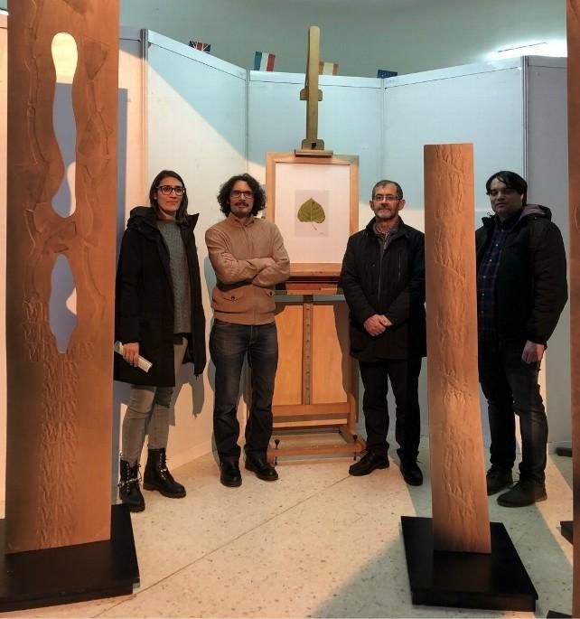 J.A. Santocildes con representación de la corporación Municipal día de la inauguración de exposición.