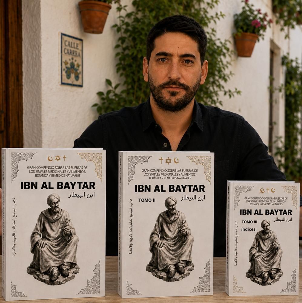 Guillermo Navarrete bergman posa con los tres tomos.