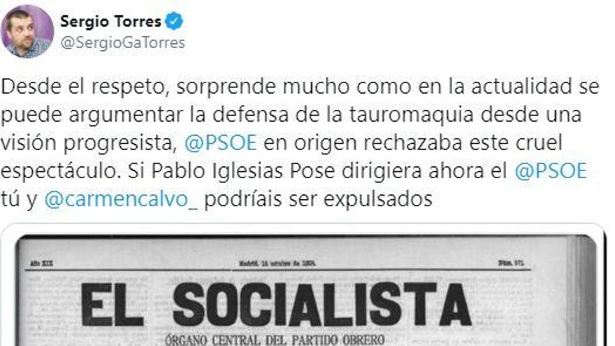 Tuit de Sergio Torres
