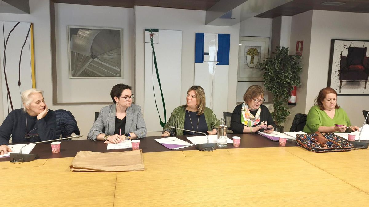 Reunión del Consejo Asturiano de la Mujer. La vicepresidenta del Principado, Gimena Llamedo, en el centro. 