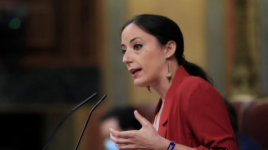 La diputada de Unidas Podemos, Isabel Franco Carmona durante un pleno. EFE/Fernando Alvarado/Archivo