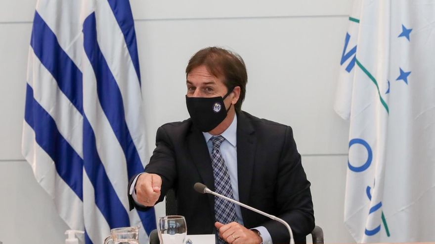 En la imagen, el presidente de Uruguay, Luis Lacalle Pou, en Montevideo (Uruguay).