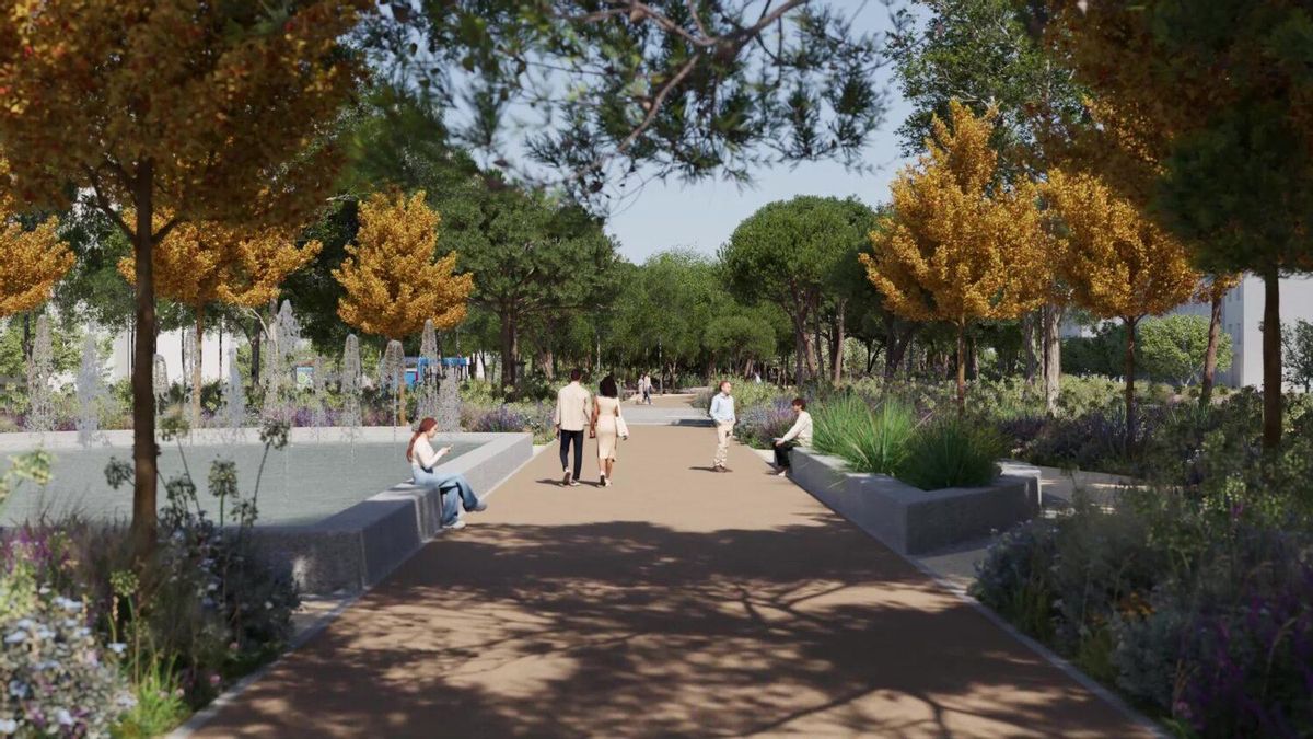 Zona de la fuente ornamental