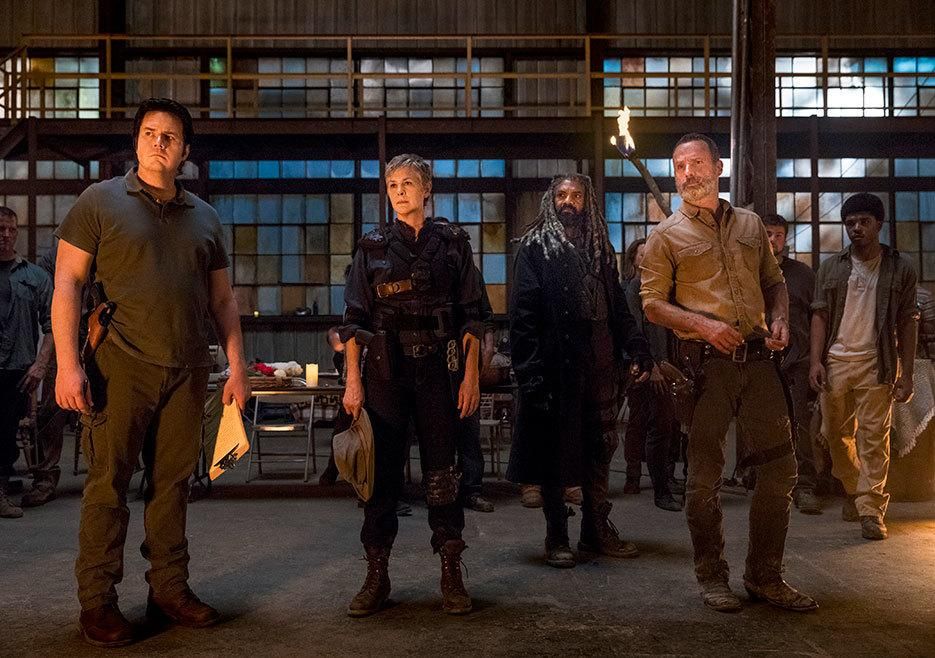 Eugene, Carol, Ezekiel y Rick, en la temporada 9 de The Walking Dead