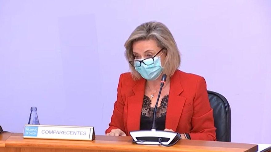 La consejera delegada de DomusVI, Josefina Fernández, durante su comparecencia ante el Parlamento de Galicia