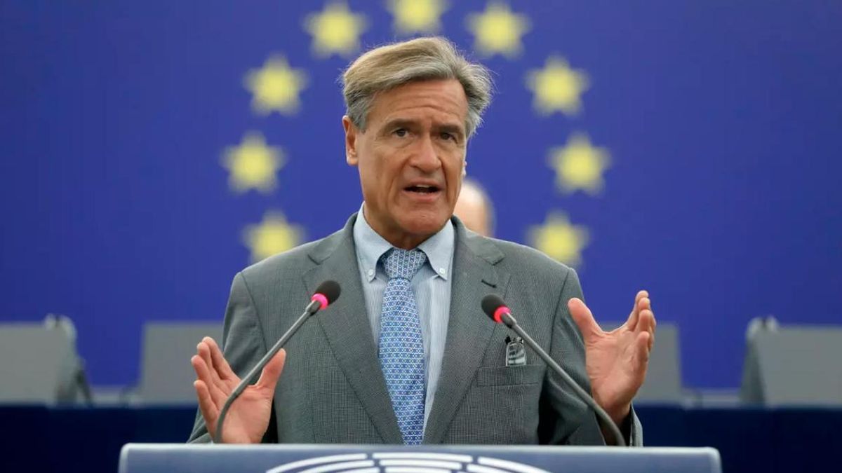 Juan Fernando López Aguilar, eurodiputado del PSOE, en una intervención en la Eurocámara.