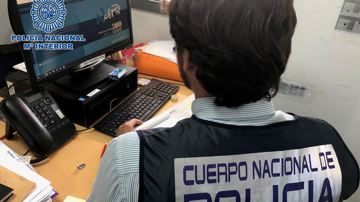 Un agente investigando ante un ordenador