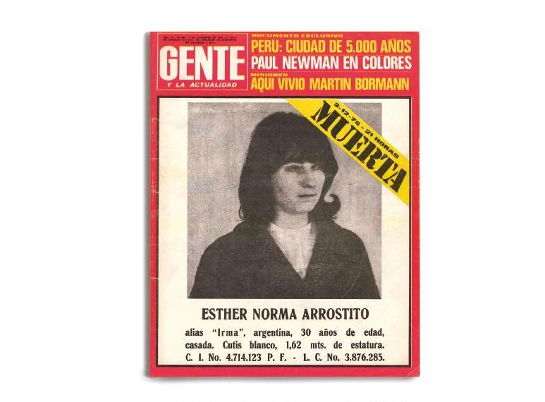 Portada de la revista Gente con la noticia del asesinato de la integrante de Montoneros Norma Arrostito. 