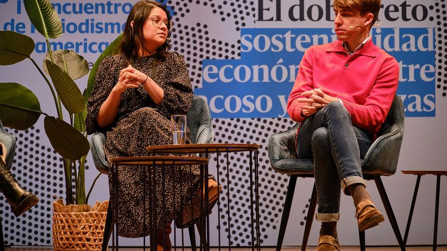 Cinthia Membreño, gerente de Fidelización de Audiencias en Confidencial (Nicaragua) y Daniel Marquínez, director de Proyectos Especiales de la Fundación Gabo