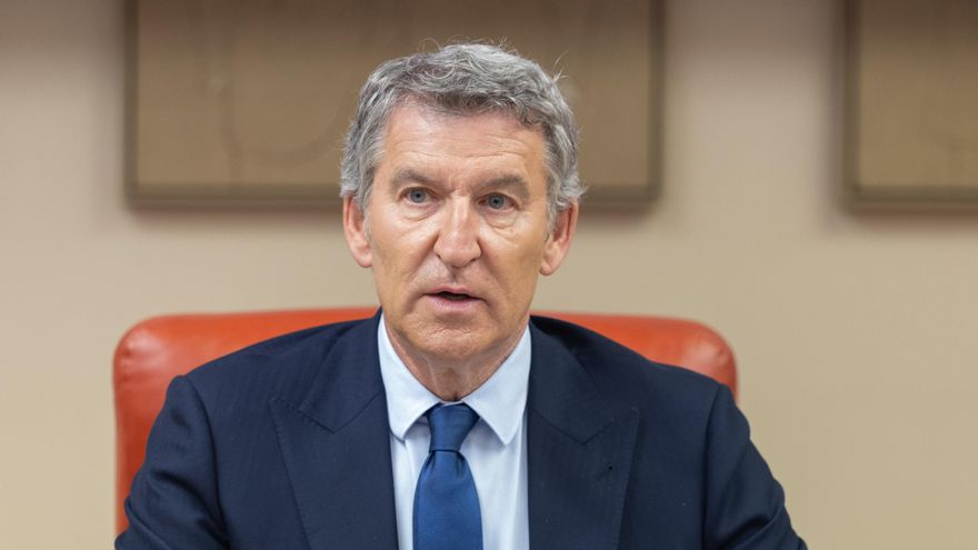 Alberto Núñez Feijóo este lunes en el Congreso.