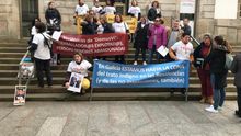 Manifestación de las trabajadoras de residencias de mayores en Galicia.