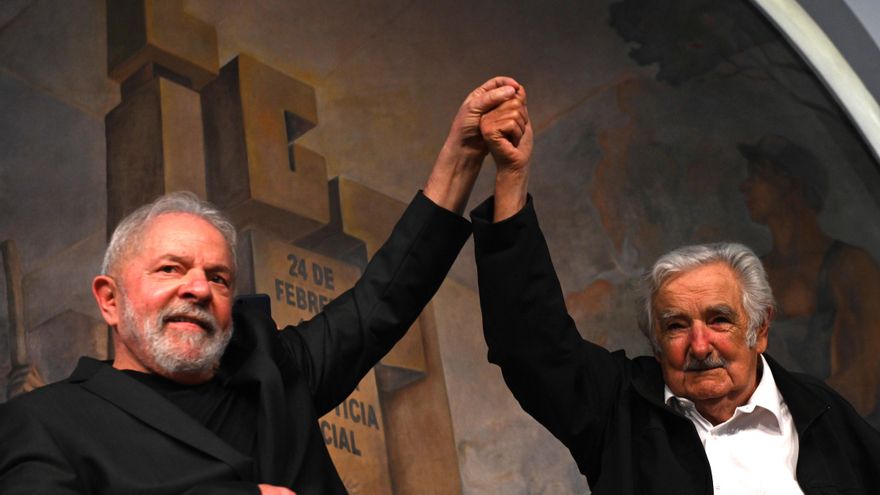 Lula, con Pepe Mujica en la CGT: "Estoy trabajando para derrotar al neoliberalismo en Brasil"