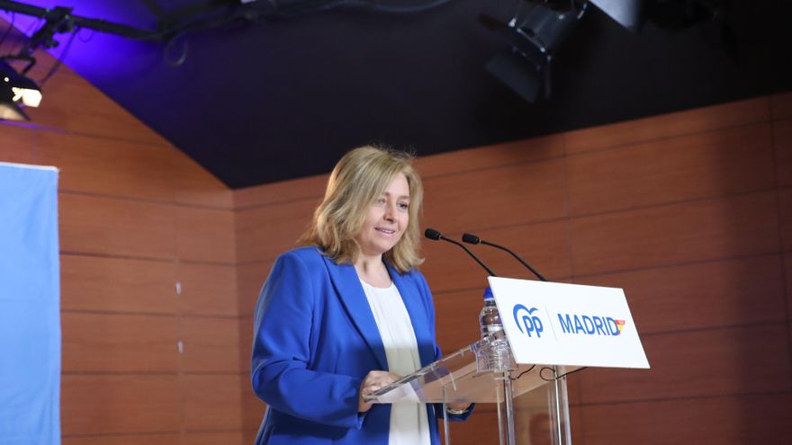 Inma Sanz inaugura la jornada de vivienda organizada por el PP de Madrid.