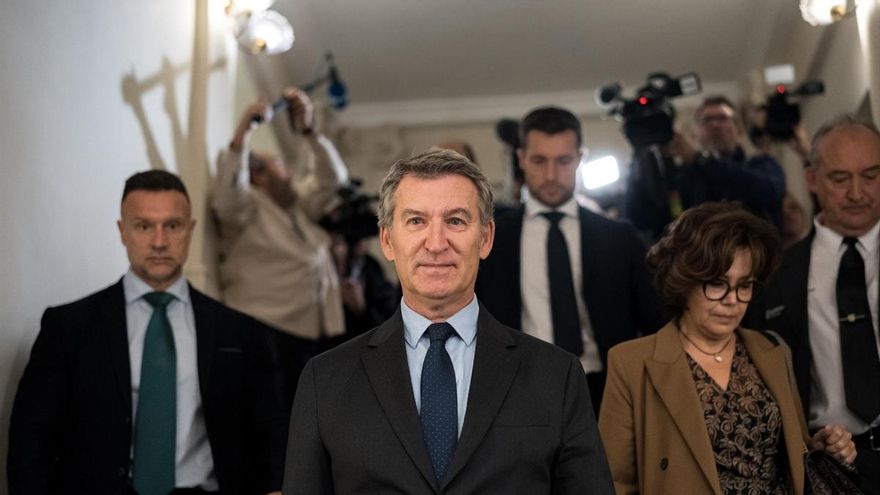 El presidente del Partido Popular, Alberto Núñez Feijóo, en el Ateneo de Madrid este martes