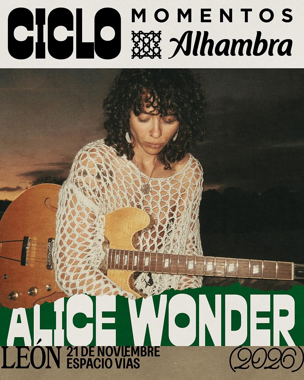 Cartel de Alice Wonder en el ciclo Momentos Alhambra.