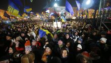 Miles de personas piden en Kiev el ingreso de Ucrania en la UE / Sergei Grits (AP)