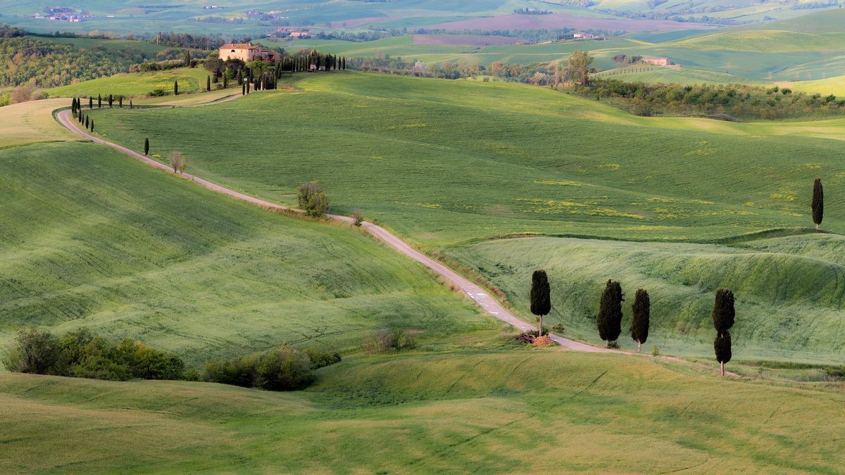 Colinas en el Valle de Orcia. Este es uno de los lugares más bonitos de la Toscana italiana.