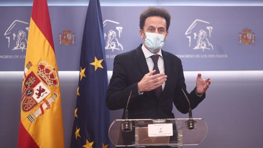 El portavoz de Ciudadanos en el Congreso, Edmundo Bal en rueda de prensa en el Congreso de los Diputados durante la celebración de la Junta de Portavoces, en Madrid (España), a 15 de diciembre de 2020.