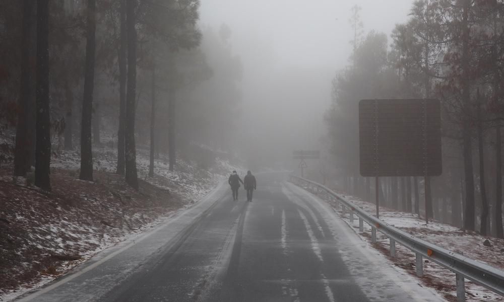 Nieva en la cumbre de Gran Canaria.