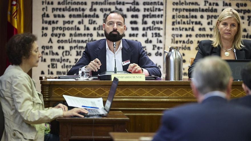 El presidente de Enusa, Mariano Moreno Pavón, comparece en la comisión de investigación sobre el caso Koldo, en el Senado.