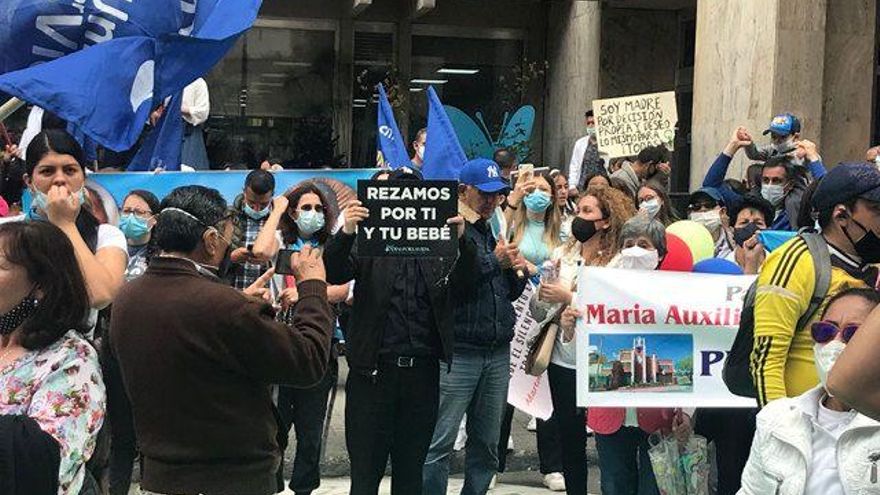 Manifestación contra el aborto legal en Colombia