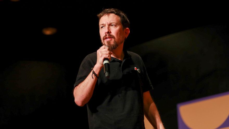 El exvicepresidente segundo del Gobierno y exlíder de Podemos, Pablo Iglesias, apoya a la candidata de Unidas Podemos a la Presidencia del Govern en Palma, Antonia Jover, a 20 de mayo de 2023, en Palma, Mallorca, Islas Baleares (España).