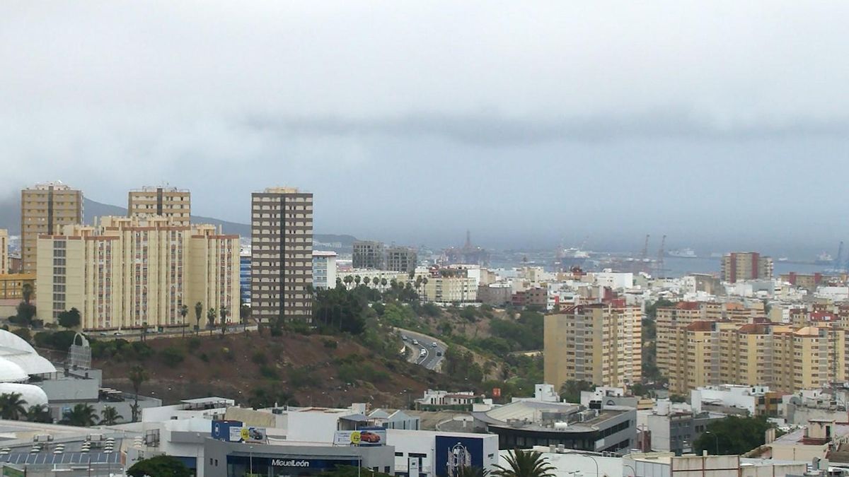 Cielo cubierto de nubes en Las Palmas de Gran Canaria.