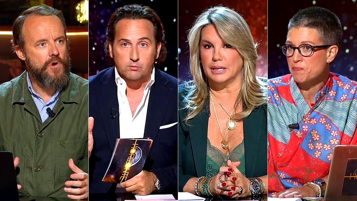 Chapu Apaolaza, Iker Jiménez, Carmen Porter y Beatriz Talegón en 'Horizonte'