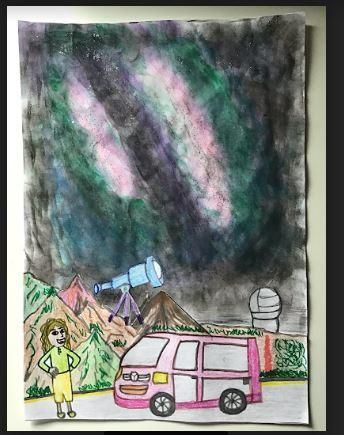 Brenda Yanes Rodríguez, del Colegio Sagrada Familia de Nazaret, obtuvo el segundo premio por su trabajo 'El cielo de la Isla Bonita'.